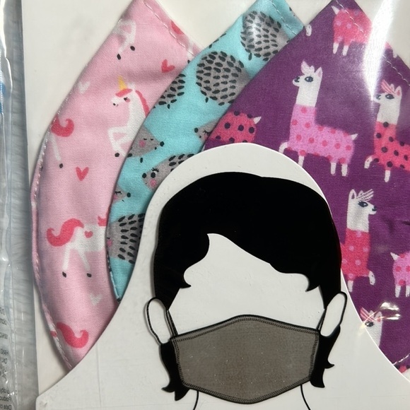 Face mask lot of 4 (3 pack) CVS Wellness Children girl fabric mask ages 5-8 NEW - Picture 8 of 8